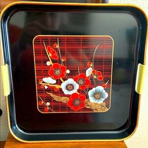 Spring Sakura Lacquer Style Plastic Tray